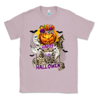 Lilac Happy Halloween with Skeleton Classic Tee - texasbilliewilder