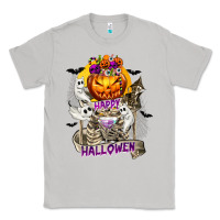 Moon Dust Happy Halloween with Skeleton Classic Tee - texasbilliewilder