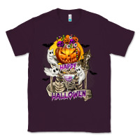Plum Happy Halloween with Skeleton Classic Tee - texasbilliewilder