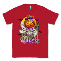 Red Happy Halloween with Skeleton Classic Tee - texasbilliewilder
