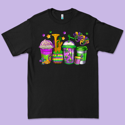 Mardi Gras Coffee Cups Premium Tee Designed By Jasminsmagicworld