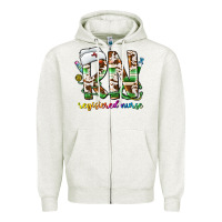 Oatmeal Heather rn registered nurse Zipper Hoodie - CowhideDigitalArt
