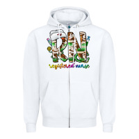 White rn registered nurse Zipper Hoodie - CowhideDigitalArt