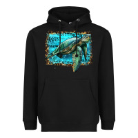Black sea turtle with background Heavyweight Hoodie - Artiststas