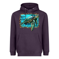 Plum sea turtle with background Heavyweight Hoodie - Artiststas