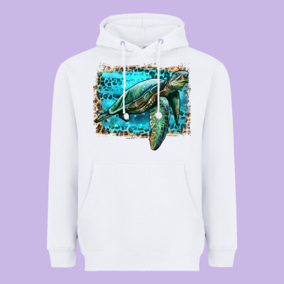 Sea Turtle With Background Heavyweight Hoodie Designed By Artiststas