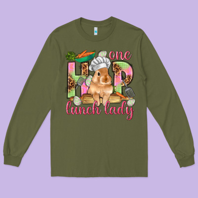 One Hip Lunch Lady Easter Day Long Sleeve Tee Designed By Howdyjamesfarm