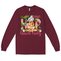 Burgundy One hip lunch lady Easter Day Long Sleeve Tee - HowdyJamesFarm