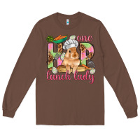 Chestnut One hip lunch lady Easter Day Long Sleeve Tee - HowdyJamesFarm