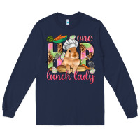 Navy One hip lunch lady Easter Day Long Sleeve Tee - HowdyJamesFarm
