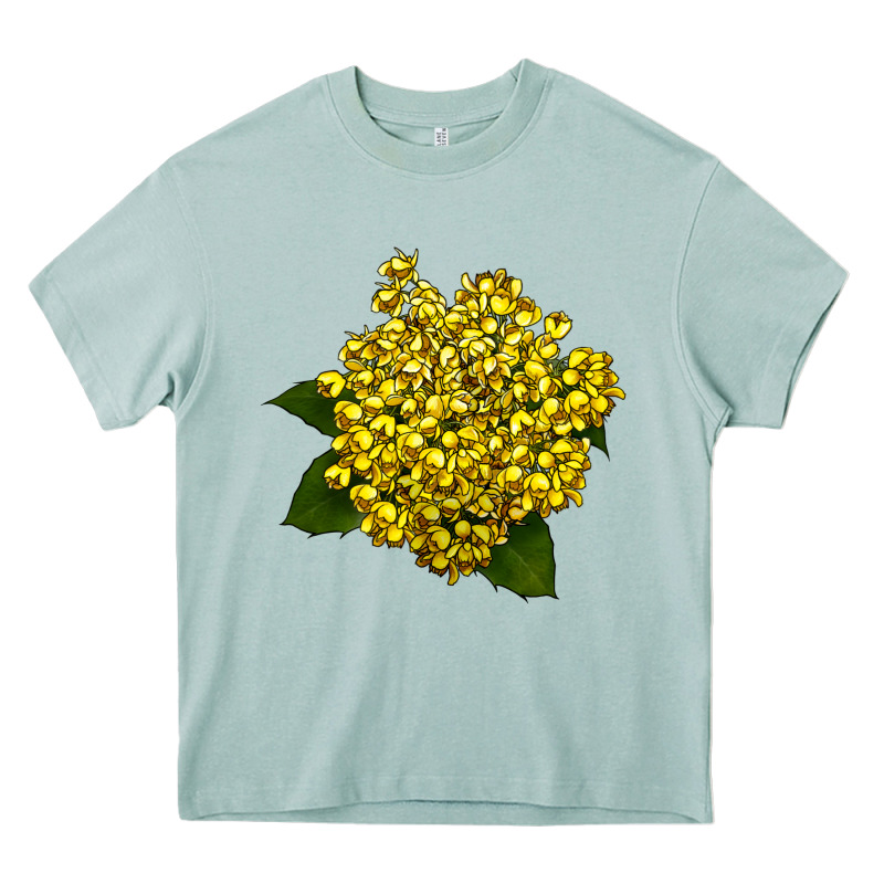 Oregon Grape Flower Illustrations Heavy Core Tee by LillyAllenDesigns | Teevron