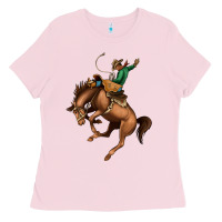 Bubblegum Pink Bucking Bronco Rodeo Ladies Tee - Bettercallsaul