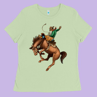 Bucking Bronco Rodeo Ladies Tee Designed By Bettercallsaul
