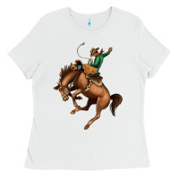 White Bucking Bronco Rodeo Ladies Tee - Bettercallsaul