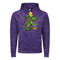 Cloud Purple mardi gras trex Vintage Hoodie - CowGirlArtShop