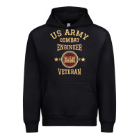 Black US Army Combat Engineer Combat Engineer Veteran Gift Urban Hoodie - minhPixels