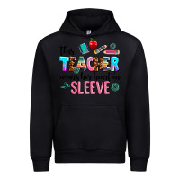 Black this teacher wears her heart on sleeve Urban Hoodie - AdoDesignShop