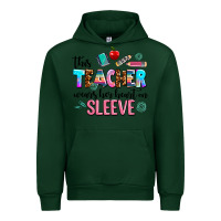 Forest Green this teacher wears her heart on sleeve Urban Hoodie - AdoDesignShop