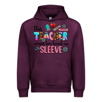 Mauve Wine this teacher wears her heart on sleeve Urban Hoodie - AdoDesignShop