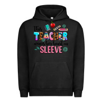 Pigment Black this teacher wears her heart on sleeve Urban Hoodie - AdoDesignShop