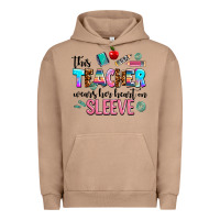 Pigment Burro this teacher wears her heart on sleeve Urban Hoodie - AdoDesignShop