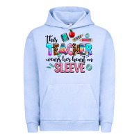 Pigment Grape Ice this teacher wears her heart on sleeve Urban Hoodie - AdoDesignShop