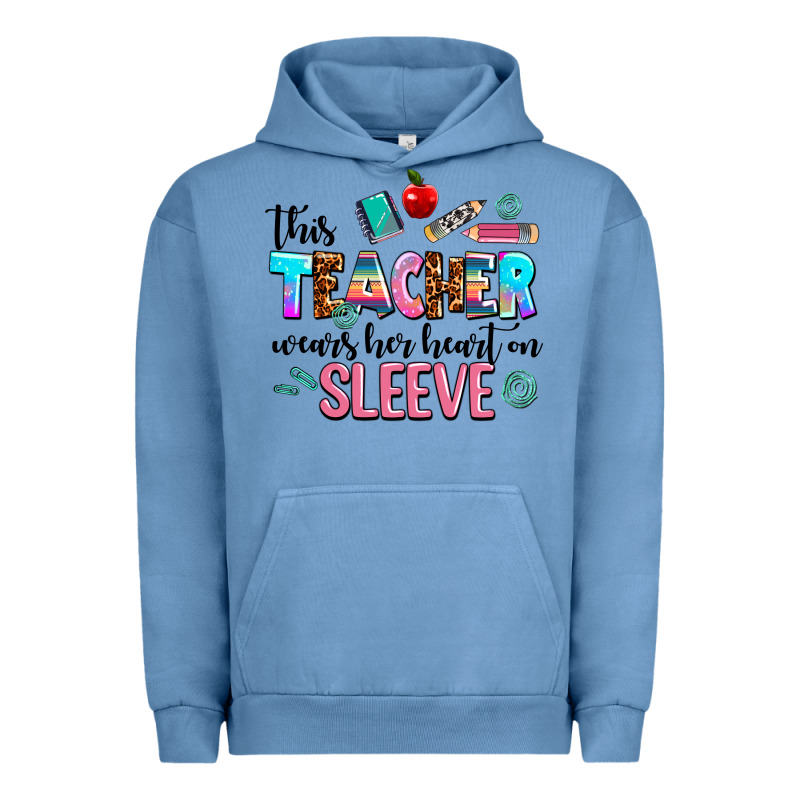 This Teacher Wears Her Heart On Sleeve Urban Hoodie by AdoDesignShop | Teevron