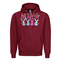 Burgundy easter day mama Zipper Hoodie - CowhideDigitalArt