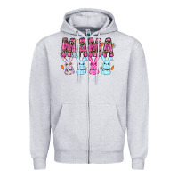 Heather Grey easter day mama Zipper Hoodie - CowhideDigitalArt