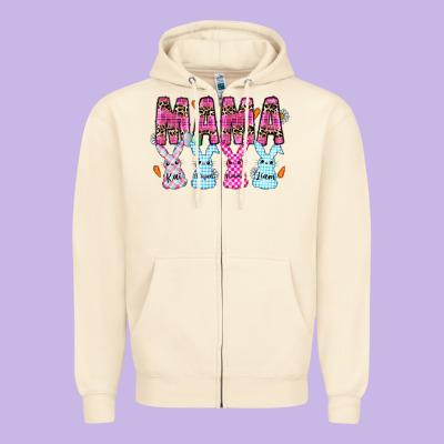 Easter Day Mama Zipper Hoodie Designed By Cowhidedigitalart