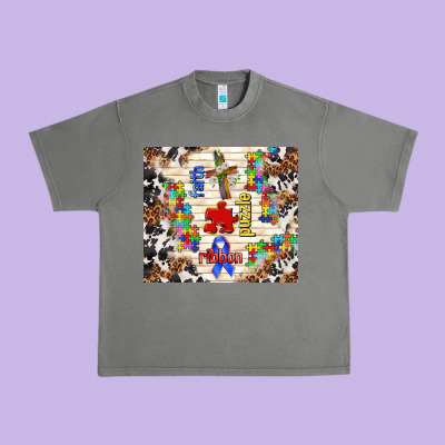 Faith Puzzle Ribbon Urban Heavy Tee Designed By Tumblerdesignbyshophia