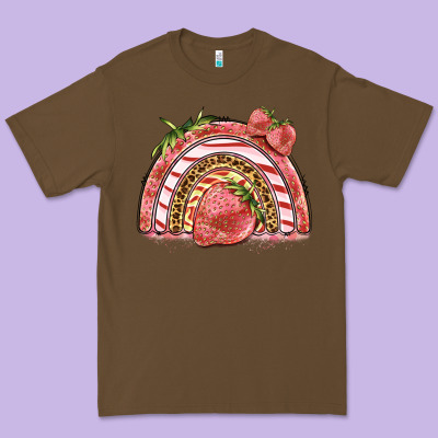 Strawberry Rainbow Premium Tee Designed By Barkaloodesign