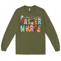 Army Green Easter nurse Easter Day Long Sleeve Tee - HowdyJamesFarm