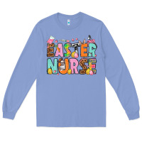 Colony Blue Easter nurse Easter Day Long Sleeve Tee - HowdyJamesFarm