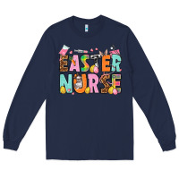 Navy Easter nurse Easter Day Long Sleeve Tee - HowdyJamesFarm