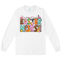White Easter nurse Easter Day Long Sleeve Tee - HowdyJamesFarm