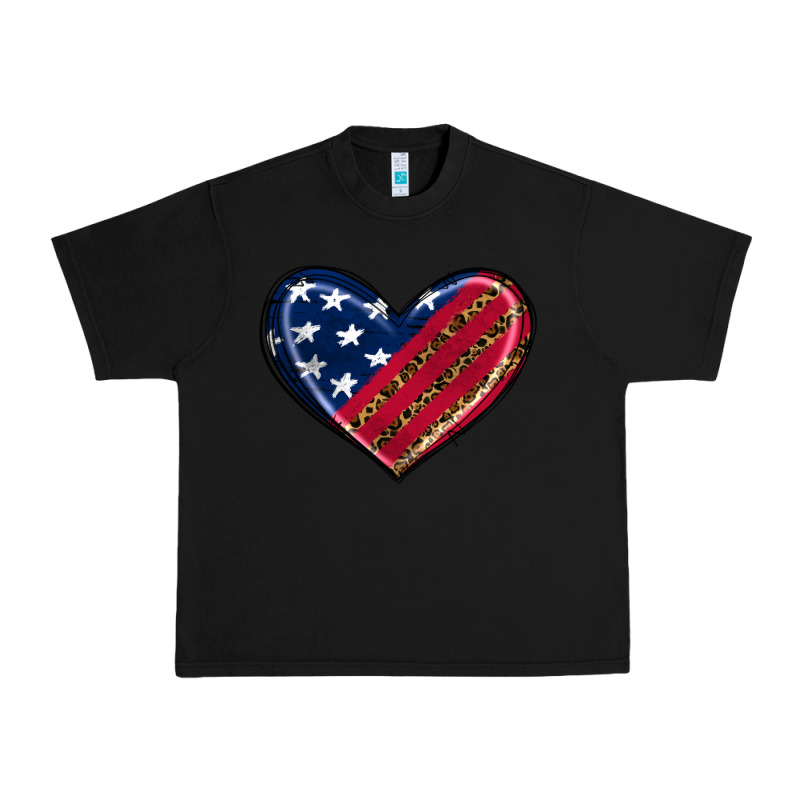 Leopard With American Flag Urban Heavy Tee by RanaPortraitStore | Teevron