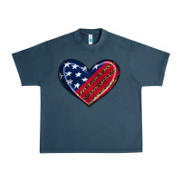 Midnight Navy leopard with american flag Urban Heavy Tee - RanaPortraitStore
