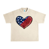 Sandshell leopard with american flag Urban Heavy Tee - RanaPortraitStore