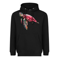 Black sea turtle pink glitter Heavyweight Hoodie - Artiststas