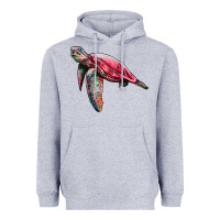 Heather Grey sea turtle pink glitter Heavyweight Hoodie - Artiststas