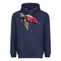 Navy sea turtle pink glitter Heavyweight Hoodie - Artiststas