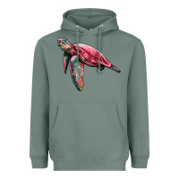 Sage sea turtle pink glitter Heavyweight Hoodie - Artiststas