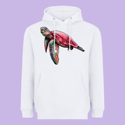 Sea Turtle Pink Glitter Heavyweight Hoodie Designed By Artiststas