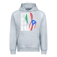 Heather Grey Italian And Puerto Rican DNA Mix Flag Heritage Gift Urban Hoodie - minhPixels