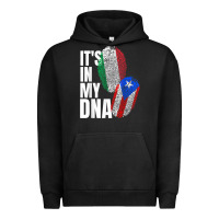 Pigment Black Italian And Puerto Rican DNA Mix Flag Heritage Gift Urban Hoodie - minhPixels