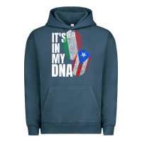 Pigment Midnight Navy Italian And Puerto Rican DNA Mix Flag Heritage Gift Urban Hoodie - minhPixels