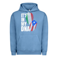 Pigment Pebble Blue Italian And Puerto Rican DNA Mix Flag Heritage Gift Urban Hoodie - minhPixels
