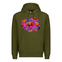 Army Green halloween pumpkin patch  4 Premium Hoodie - BundleAndBundleShop