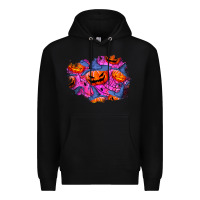 Black halloween pumpkin patch  4 Premium Hoodie - BundleAndBundleShop